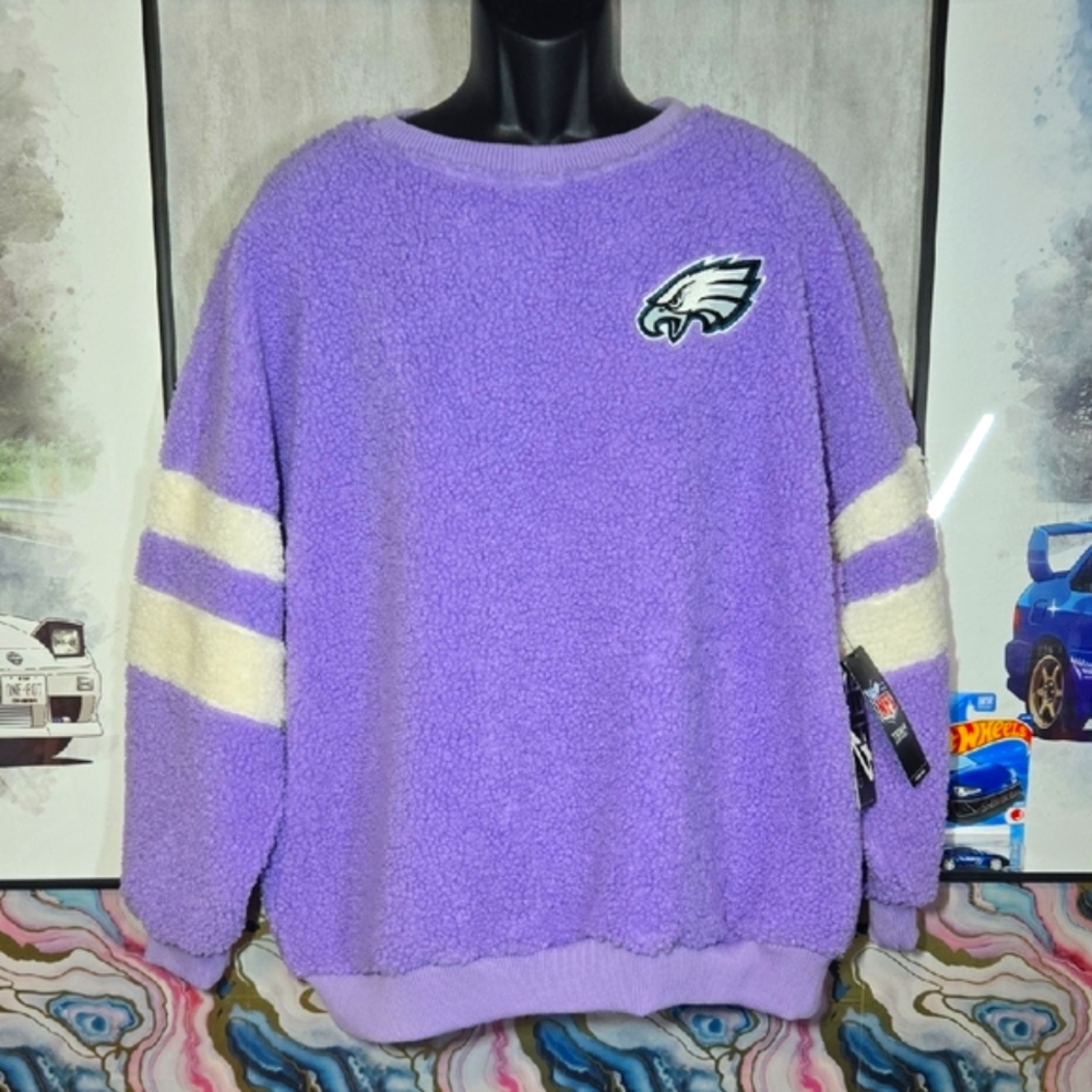 XL Philadelphia Eagles NFL Purple Fleece Game Day Sweatshirt